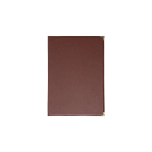 Four Card Menu Holder A4 w/ Leatherette Style Cover Olympia - Burgundy