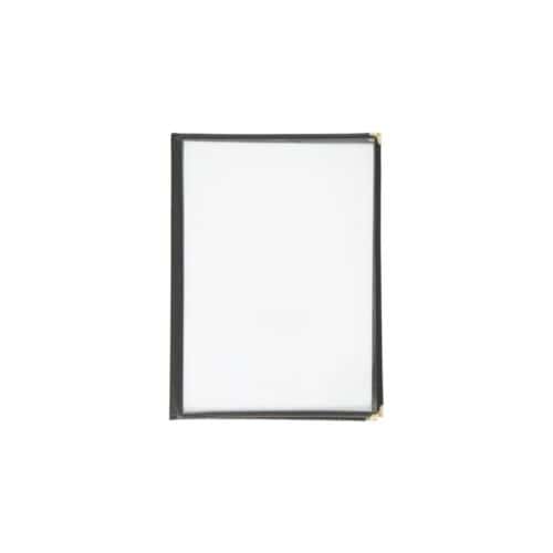 Four Card Menu Holder A4 w/ Black Border Olympia