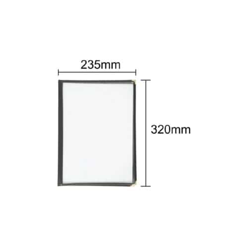 Four Card Menu Holder A4 w/ Black Border Olympia
