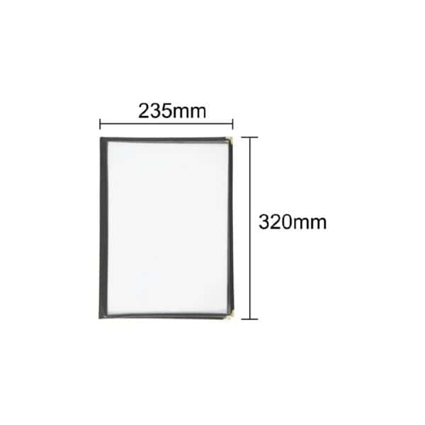 Four Card Menu Holder A4 w/ Black Border Olympia