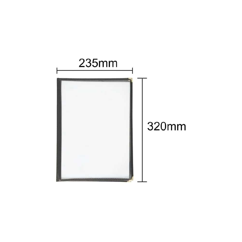 Four Card Menu Holder A4 w/ Black Border Olympia