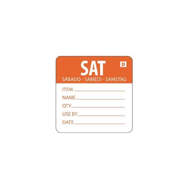 URGH356 Dissolvable Label Day Of The Week Saturday 2''/50mm