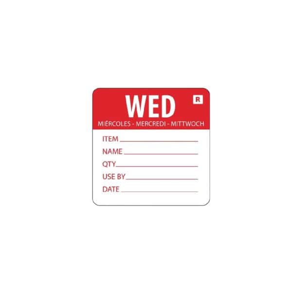 URL068 Removable Label Day Of The Week Wednesday 2''/50mm