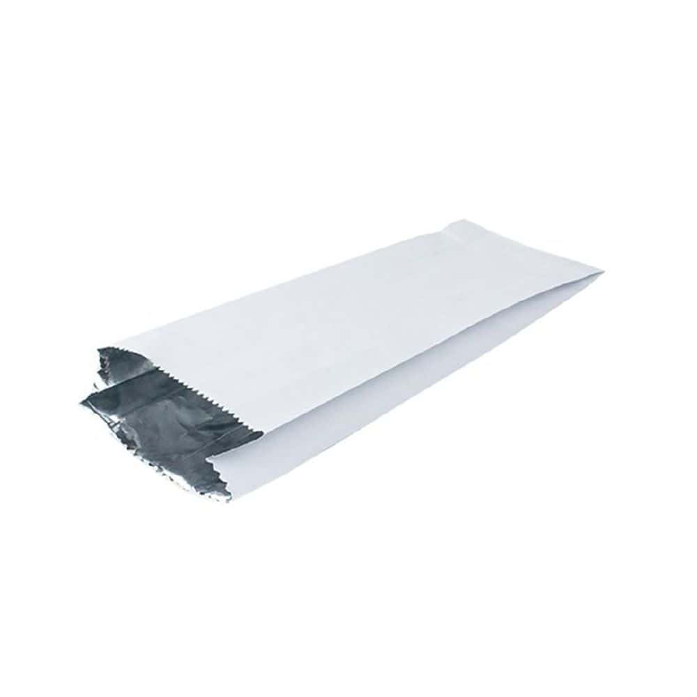 Paper Bag 270x100x40mm - Plain White Foil Lined