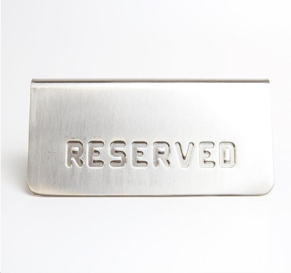 Reserved Sign 100mm "A" Frame S/S