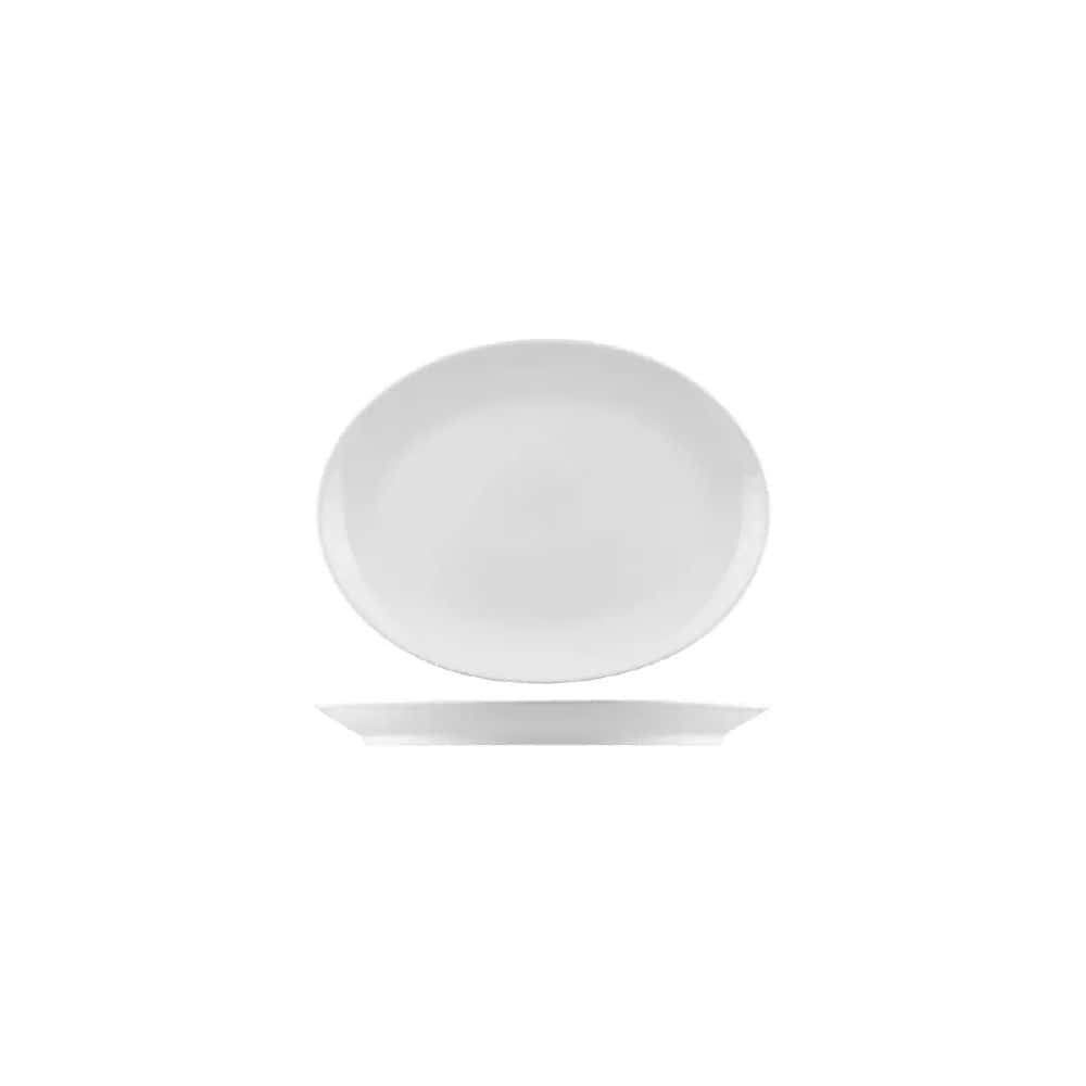 Oval Coupe Plate 210mmx150mm Nano White