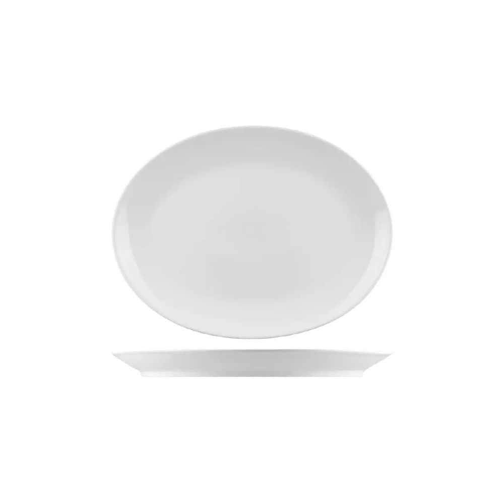 Oval Coupe Plate 260mmx190mm Nano White