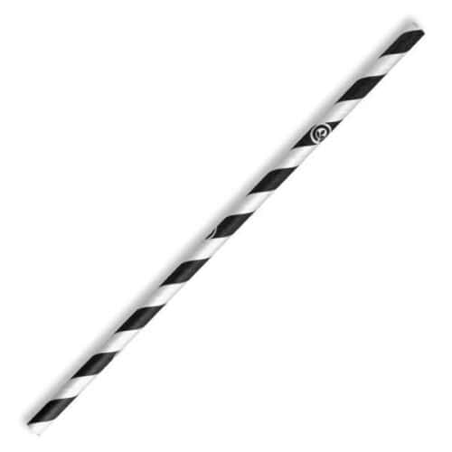 BioStraw Regular197mm (6mm) 3Ply Black & White Stripe