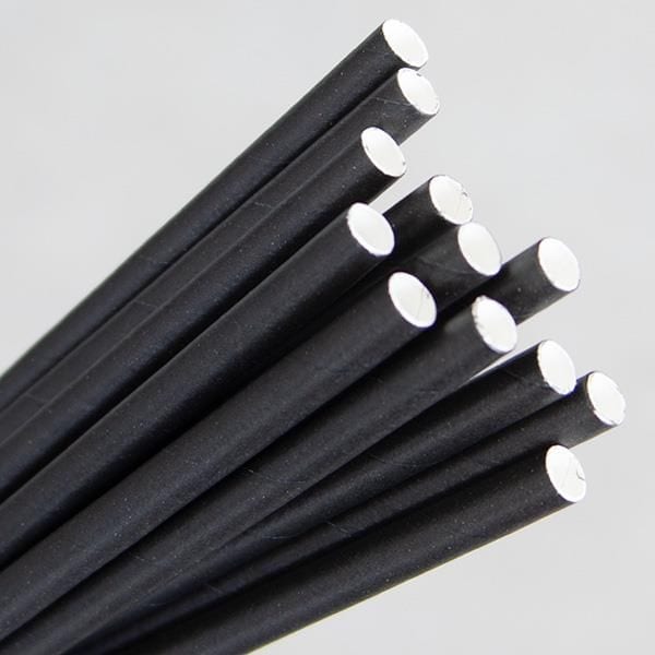 Straw Cocktail 135mm (6mm) 3 Ply Black