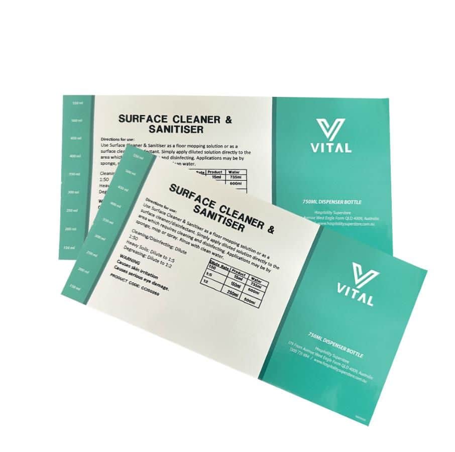 Label Only - Vital Surface Cleaner & Sanitiser