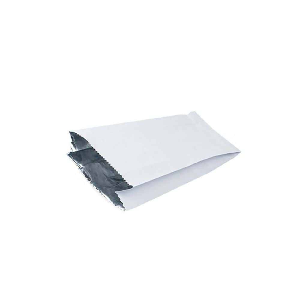Paper Bag 200x165x65mm Small - Plain White Foil Lined