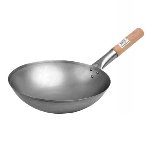 Wok 400mm w/ 1.2mm Wood Handle + Unseasoned Iron Classik Chef