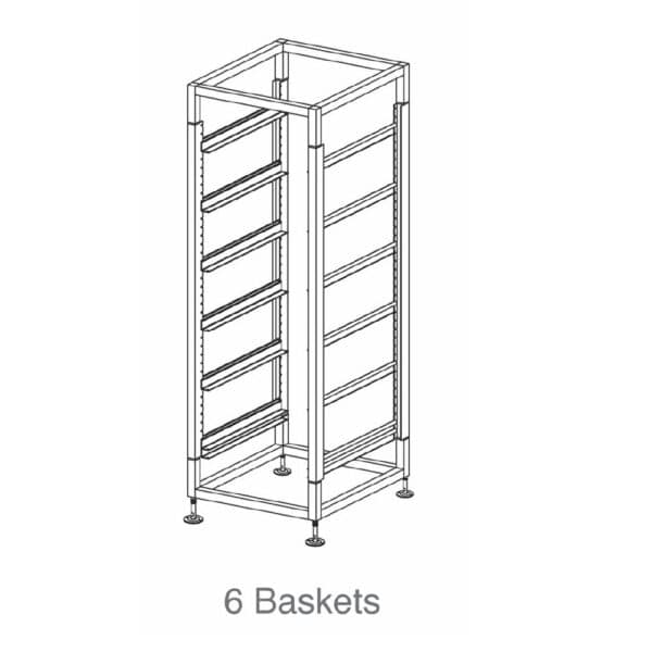 Glass Basket Trolley 6 Basket Single Tier w/ 125mm Castors Mantova