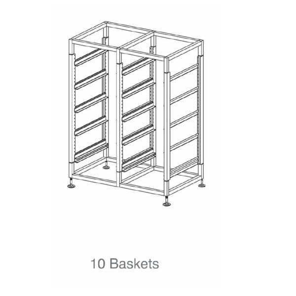 Glass Basket Trolley 10 Basket Double Tier w/ 125mm Castors Mantova