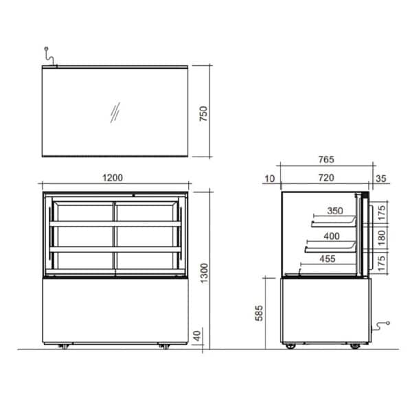 Skope ActiveView Refrigerated Display Cabinet 482Ltr 220V 10A 50Hz