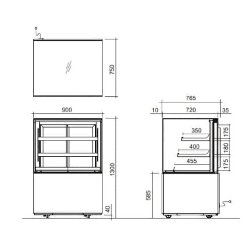 Skope ActiveView Refrigerated Display Cabinet 358Ltr 220V 10A 50Hz