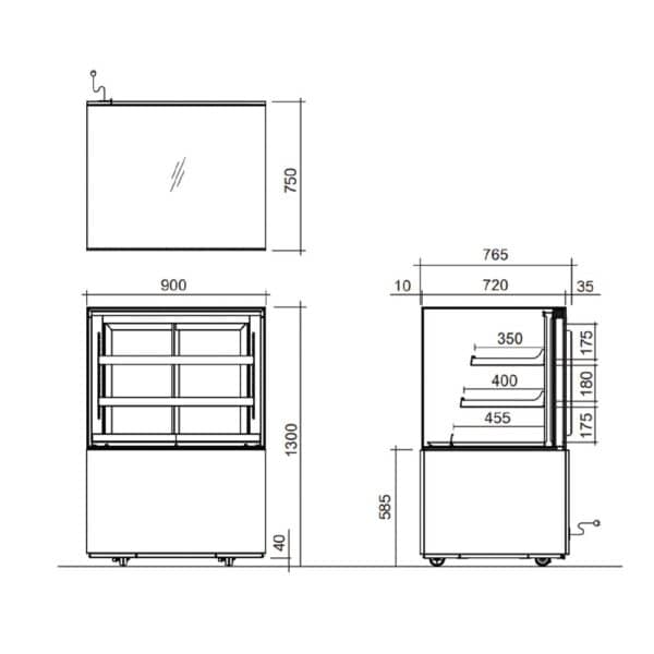 Skope ActiveView Refrigerated Display Cabinet 358Ltr 220V 10A 50Hz