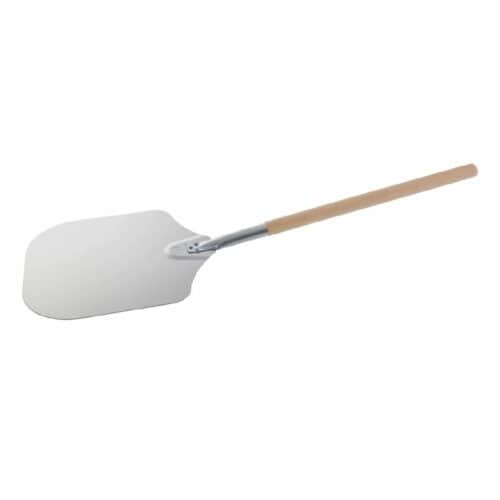 Pizza Peel Lifter with 350x300mm Rectangular Plain Head Aluminium and 760mm Wood Handle Amore