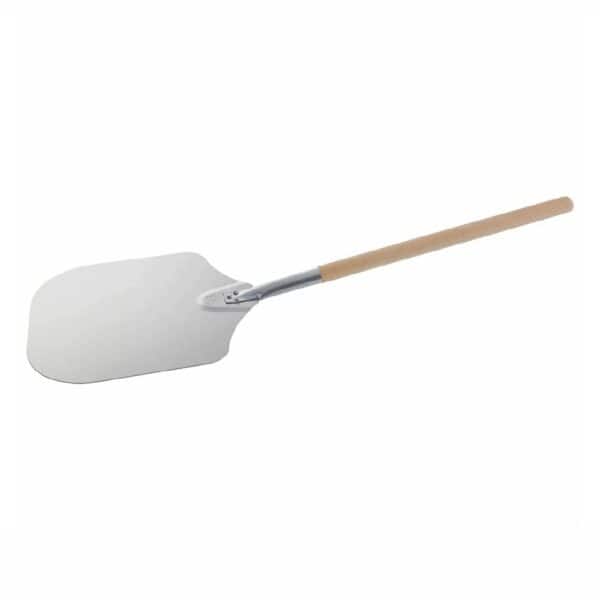 Pizza Peel Lifter with 350x300mm Rectangular Plain Head Aluminium and 760mm Wood Handle Amore