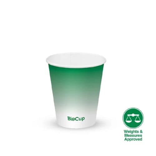 Single Wall Takeaway Cold Paper Cup 300ml / 10oz BioCup Green Fade