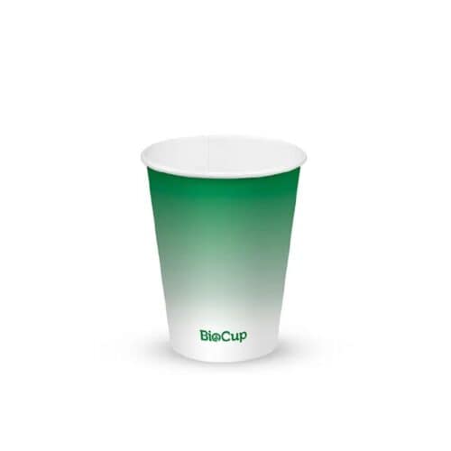 Single Wall Takeaway Cold Paper Cup 390ml / 12oz (90mm) BioCup Green Fade