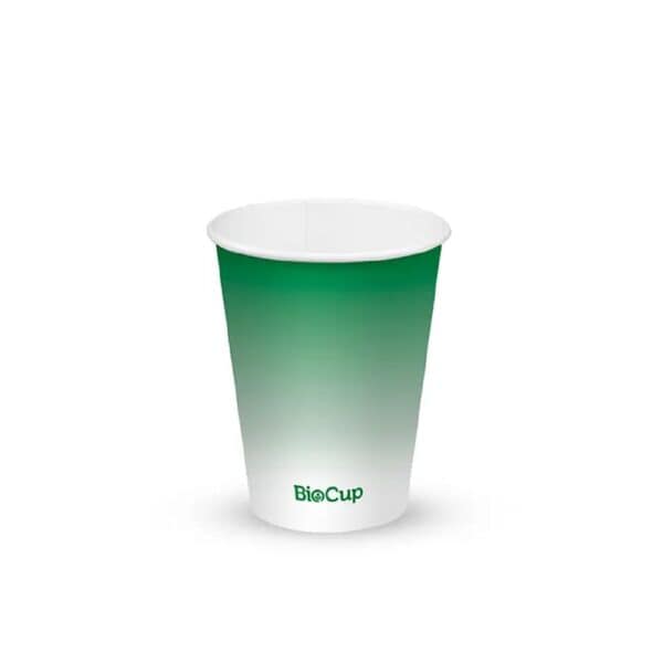BIOBCC12G Single Wall Takeaway Cold Paper Cup 390ml / 12oz (90mm) BioCup Green Fade