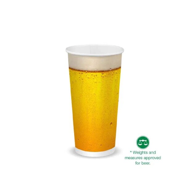 BIOBCC20BEER Single Wall Takeaway Cold Paper Cup 600ml / 20oz (90mm) BioCup Beer Print
