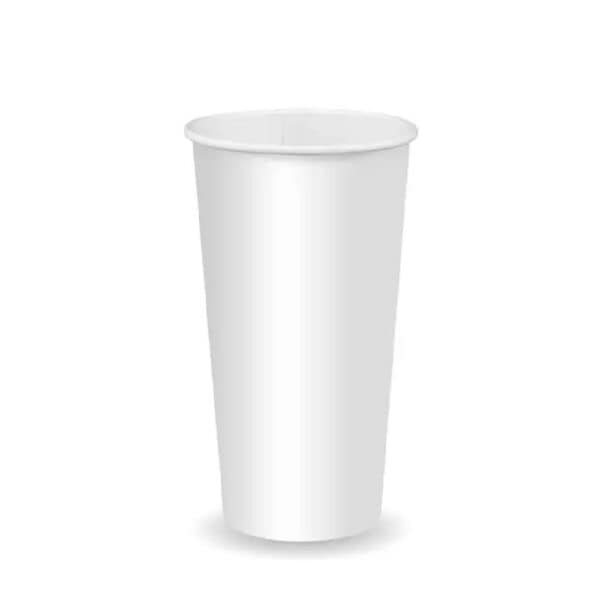 BIOBCC20W Single Wall Takeaway Cold Paper Cup 600ml / 20oz (90mm) BioCup White