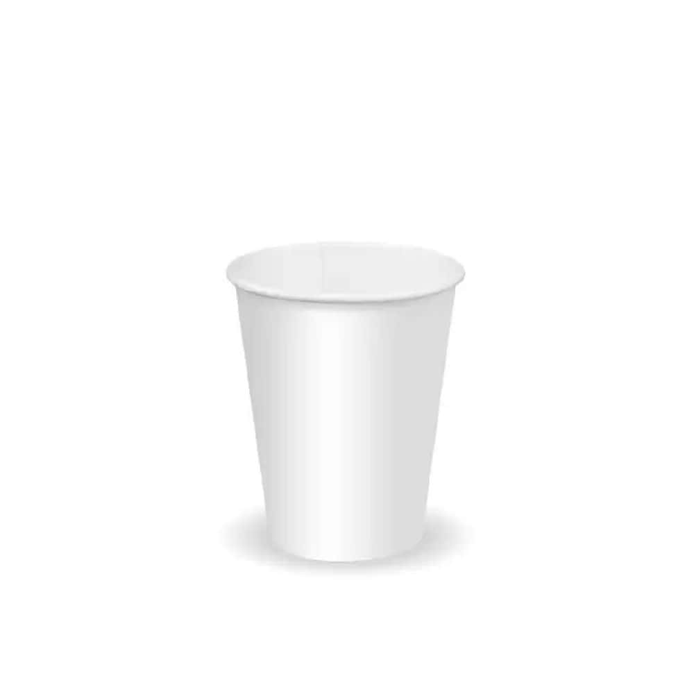 Single Wall Takeaway Cold Paper Cup 280ml / 8oz (80mm) BioCup White