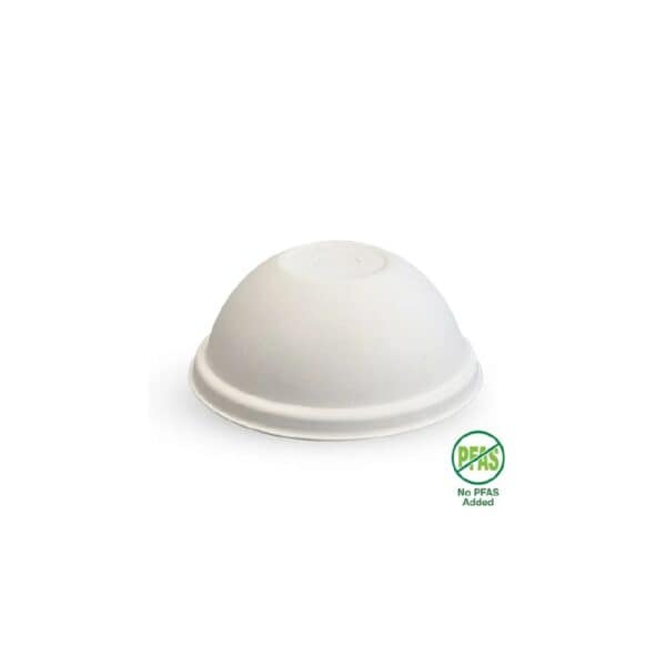 BIOBCL90CPULPD Dome Lid w/ Straw Slot Suits (90mm) Takeaway Cold Cup BioCane White Plant Fibre