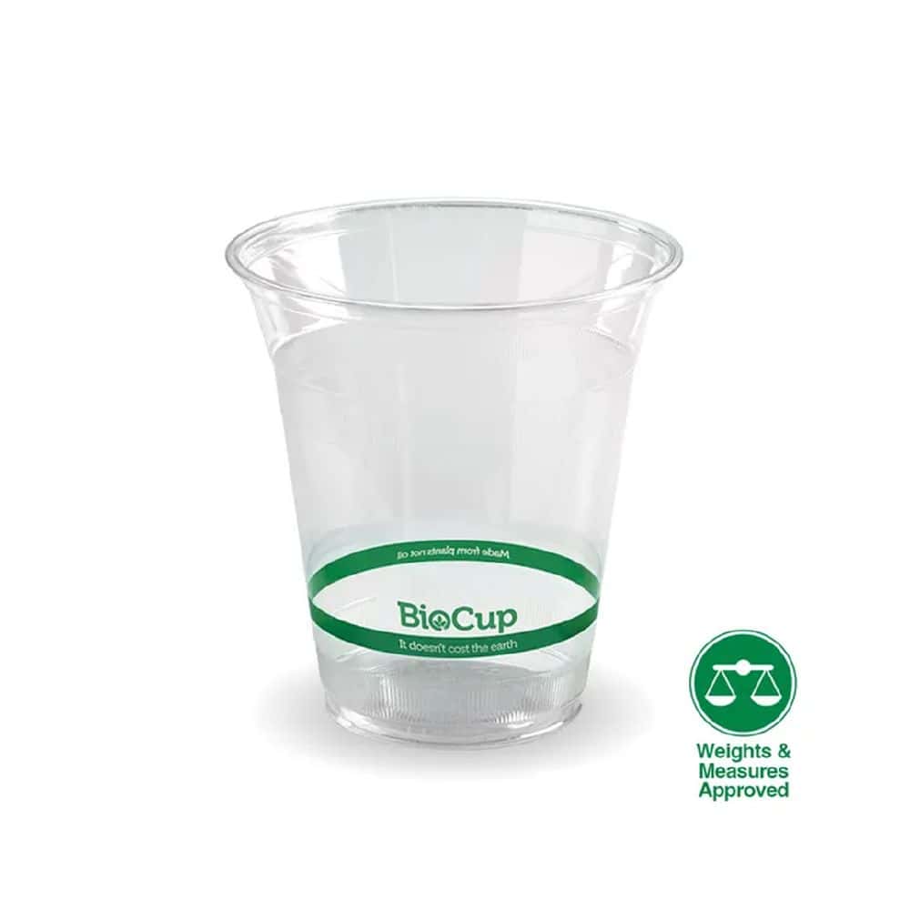 Takeaway Cold Cup 360ml BioCup Clear Green Line