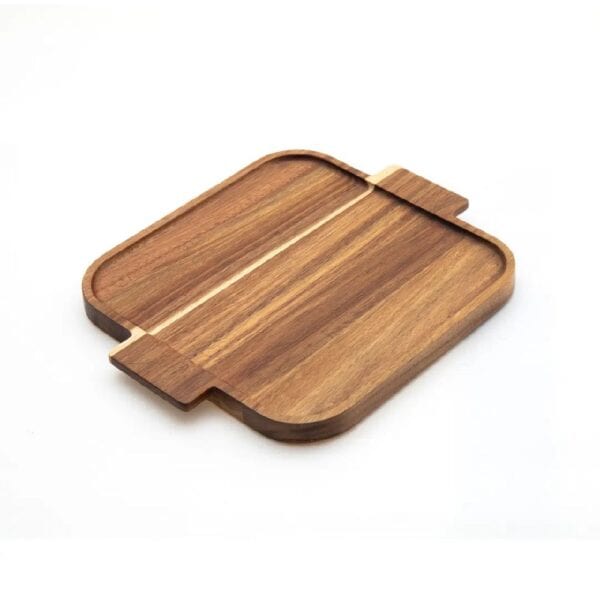 KH03544 Acacia Serving Tray 375x310x25mm w/ Handles HandKraft