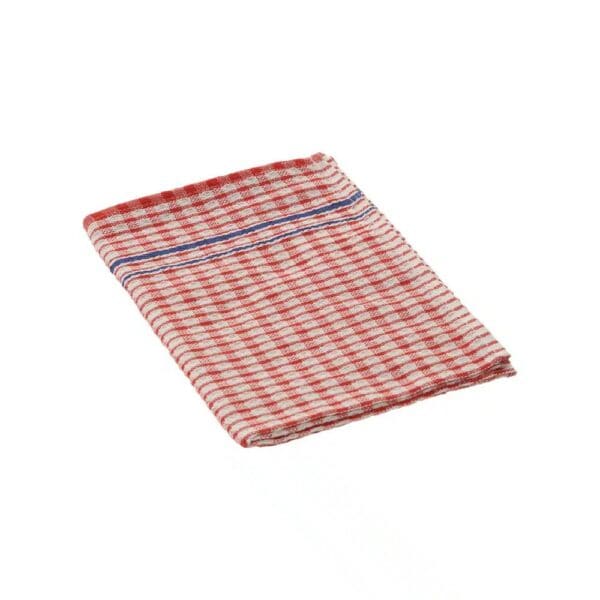 KH88226 Chequered Teatowel 700x500mm Blended Cotton MegaChef - Red