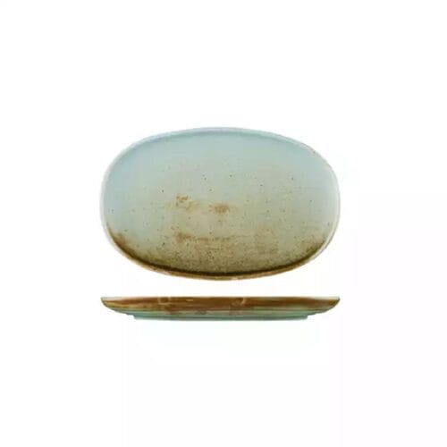 Oval Coupe Plate 200mmx130mm Nourish Fired Earth