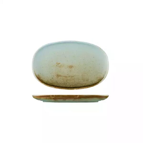 Oval Coupe Plate 200mmx130mm Nourish Fired Earth