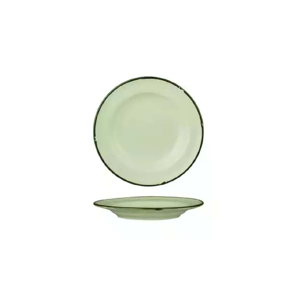 Round Plate 170mm Wide Rim TinTin Green