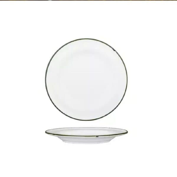 TI94108WG Round Plate 210mm Wide Rim TinTin White/Green Line