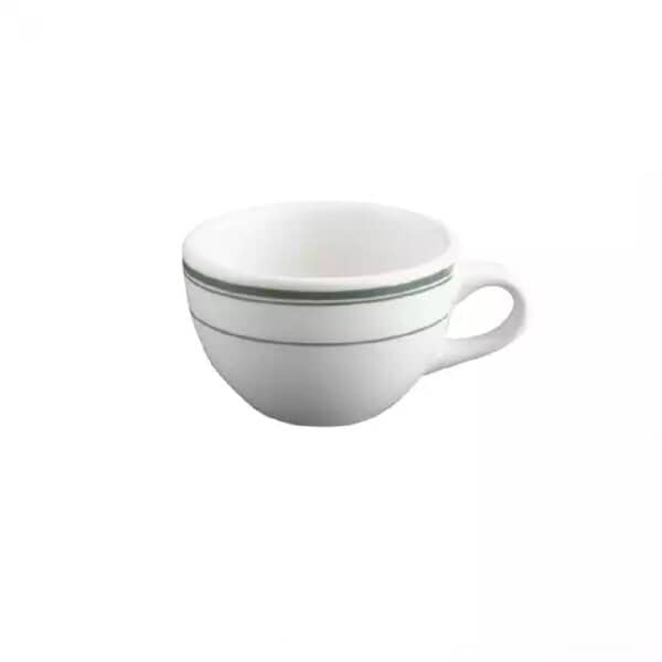 TITX110103 Tea / Coffee Cup 198ml Green Bay White/Green Double Line