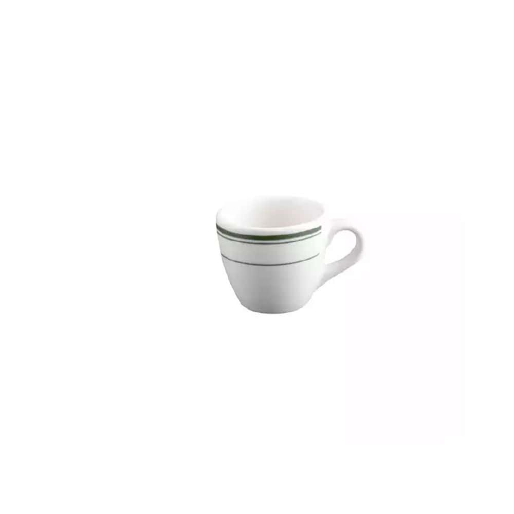 Espresso Cup 100ml Green Bay White/Green Double Line