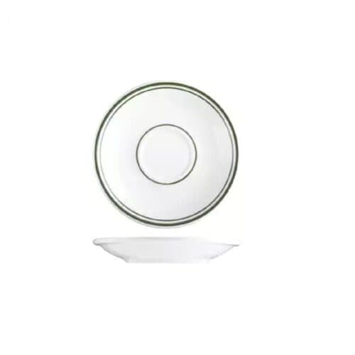 Espresso Saucer 127mm Green Bay White/Green Double Line