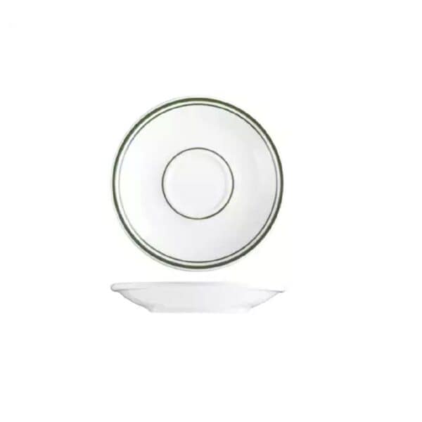 TITX110109 Espresso Saucer 127mm Green Bay White/Green Double Line