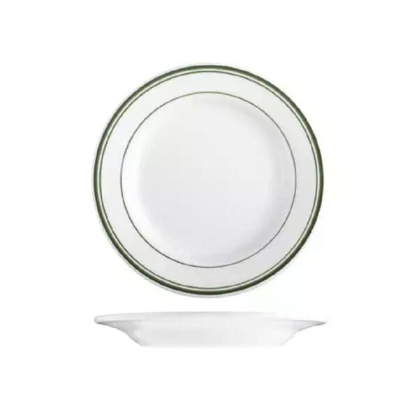 TITX110112 Round Plate 169mm Green Bay White/Green Double Line