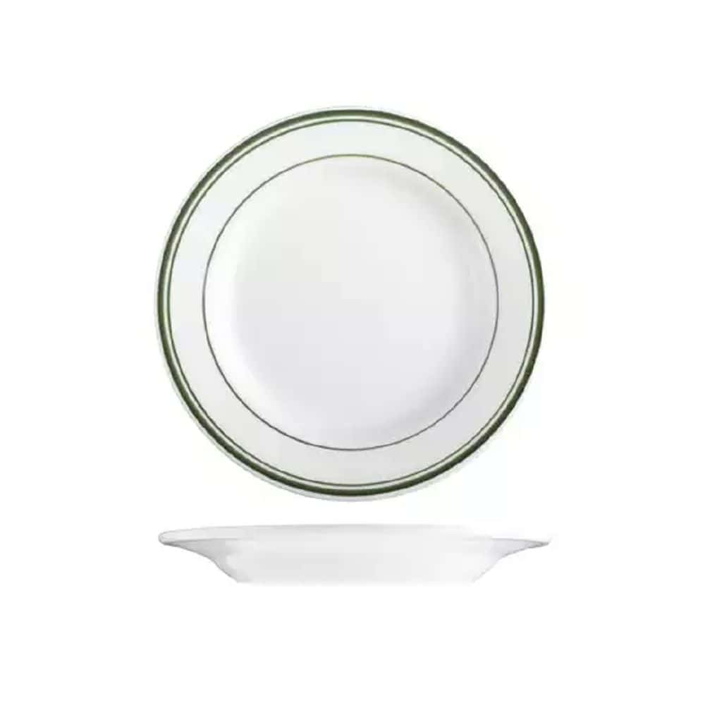 Round Plate 169mm Green Bay White/Green Double Line