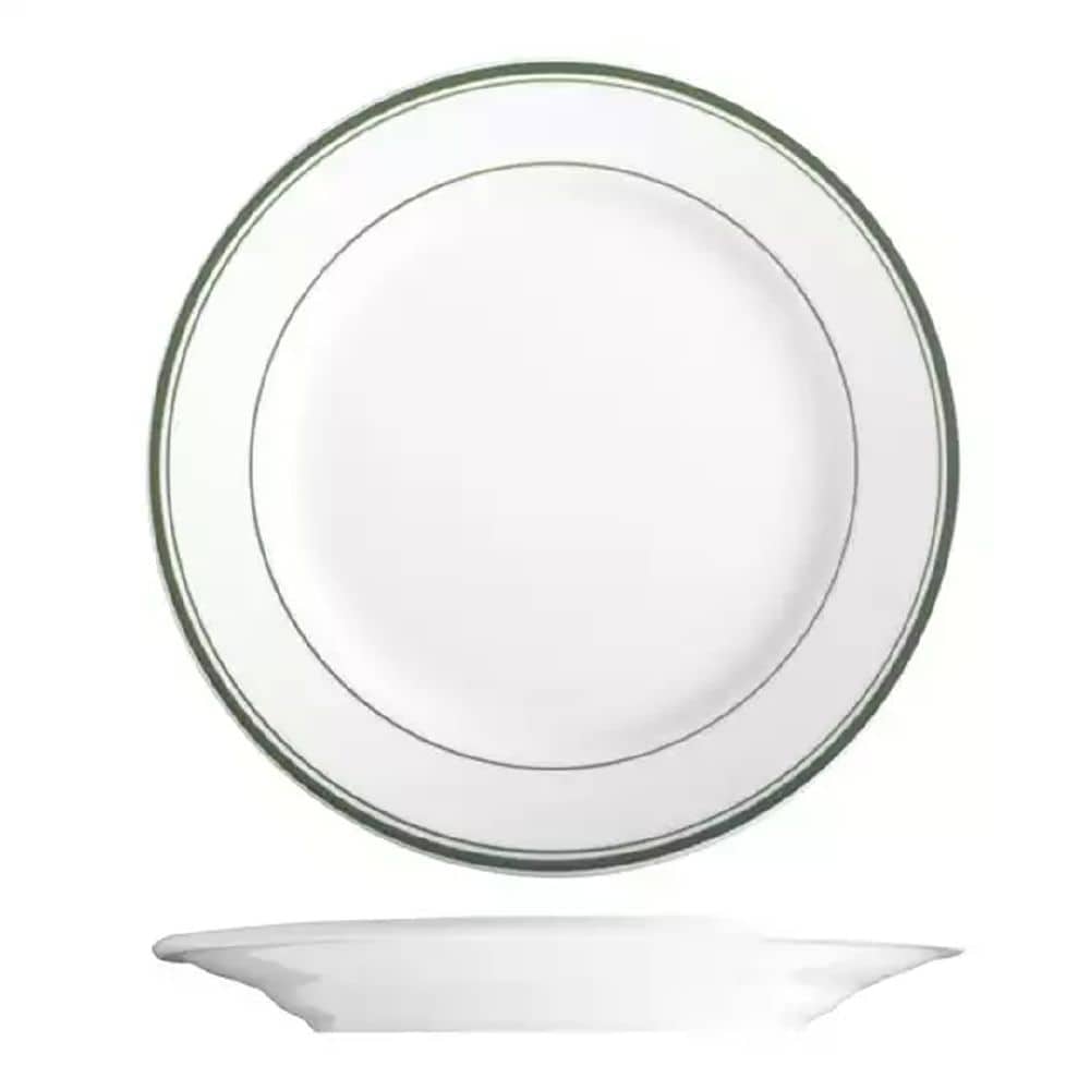 Round Plate 244mm Green Bay White/Green Double Line