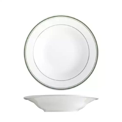 Soup / Pasta Bowl 266ml Green Bay White/Green Double Line