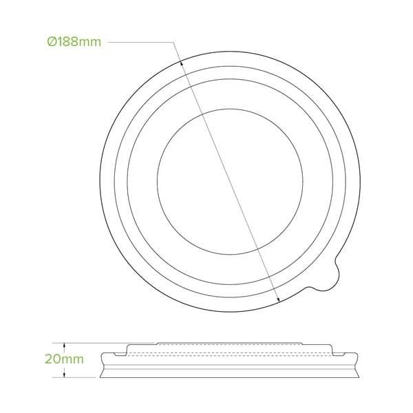 Lid Suits 1300ml Takeaway Bowl Extra Large BioBowl Clear