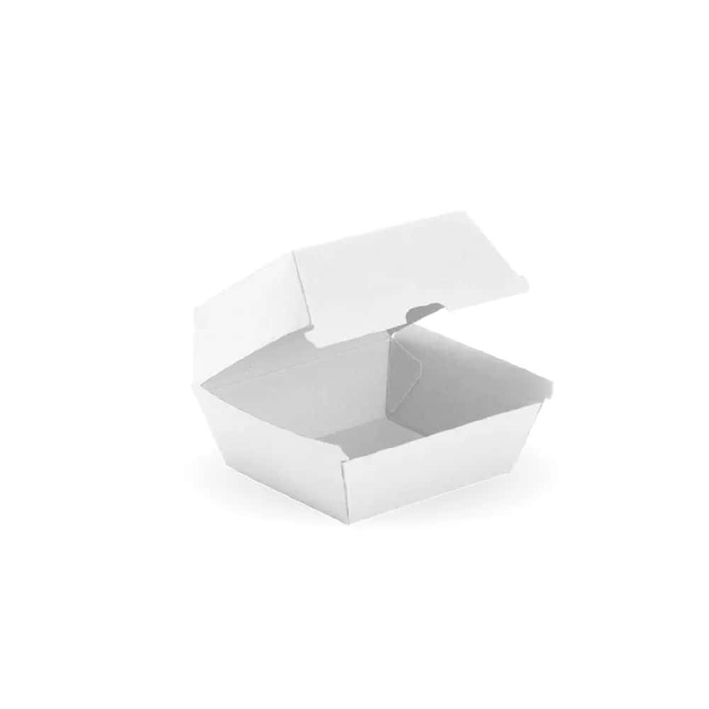 Takeaway Burger Box 120x120x100mm Large BioBoard White