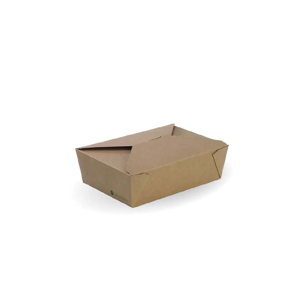 Takeaway Lunch Box 197x140x90mm Large BioBoard Kraft