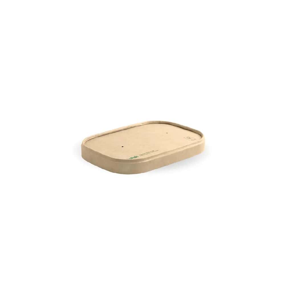 Lid Suits 500ml-1000ml BioBoard Rectangular Takeaway Base - Kraft
