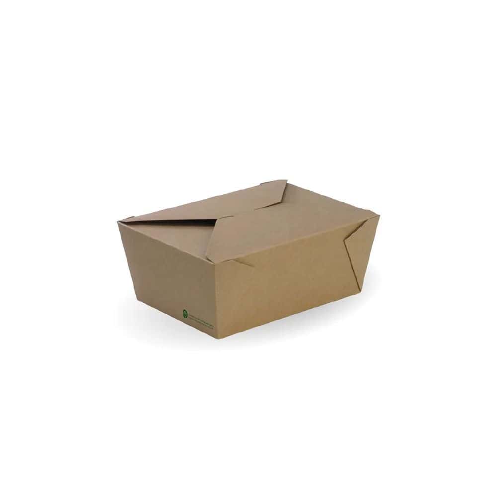 Takeaway Lunch Box 197x140x90mm Extra Large BioBoard Kraft
